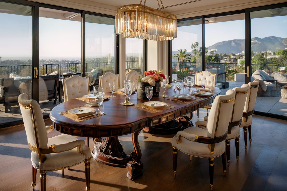 Handcrafted wooden dining table and millwork by Remodeling Beverly Hills