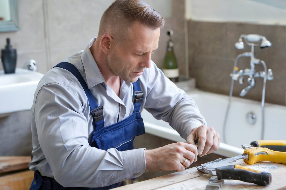 Remodeling Beverly Hills crew working on a bathroom remodeling project