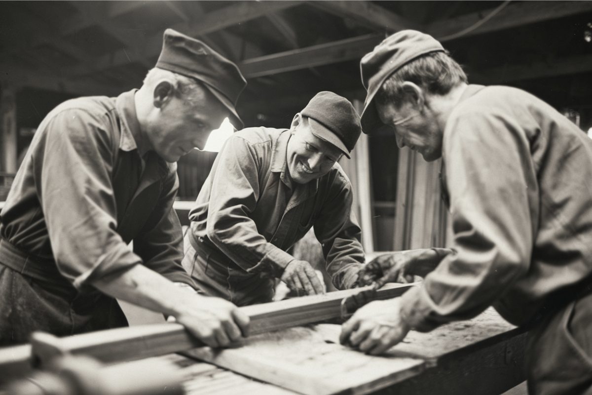 Vintage 1920s photograph of the Remodeling Beverly Hills family workshop