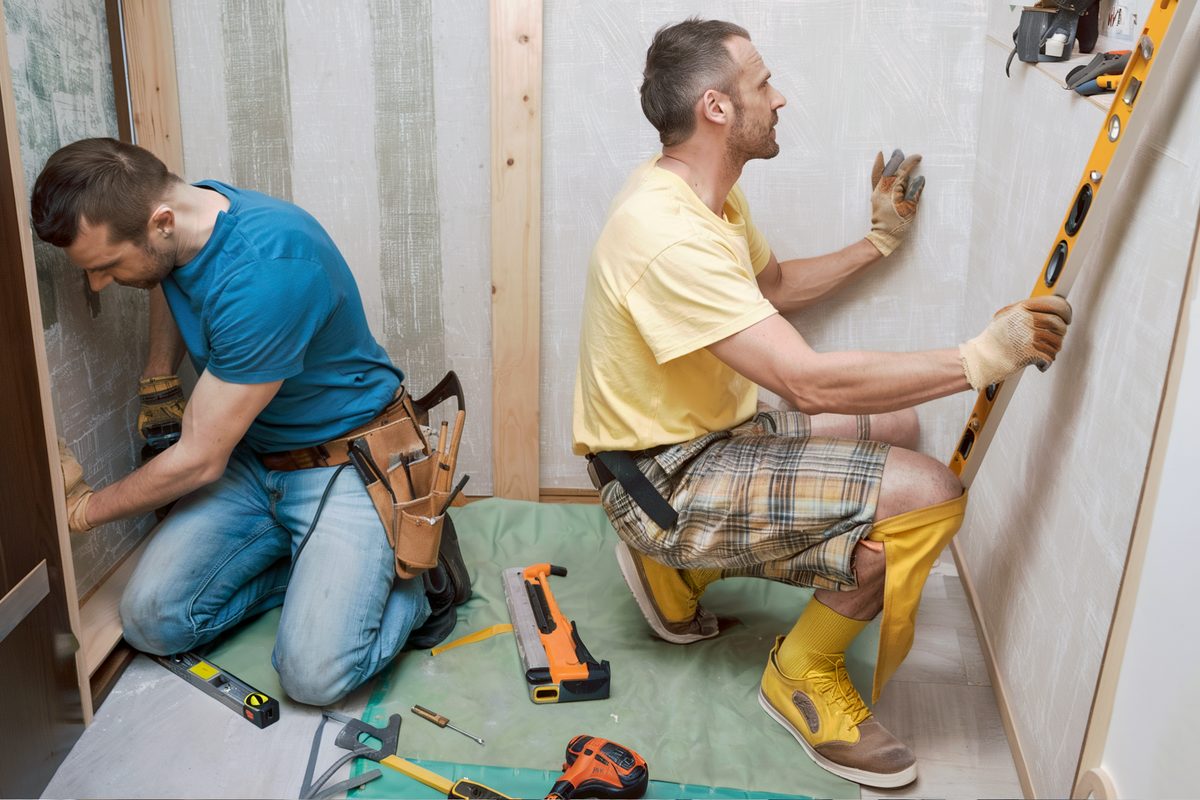 Remodeling Beverly Hills crew during a full interior rebuild