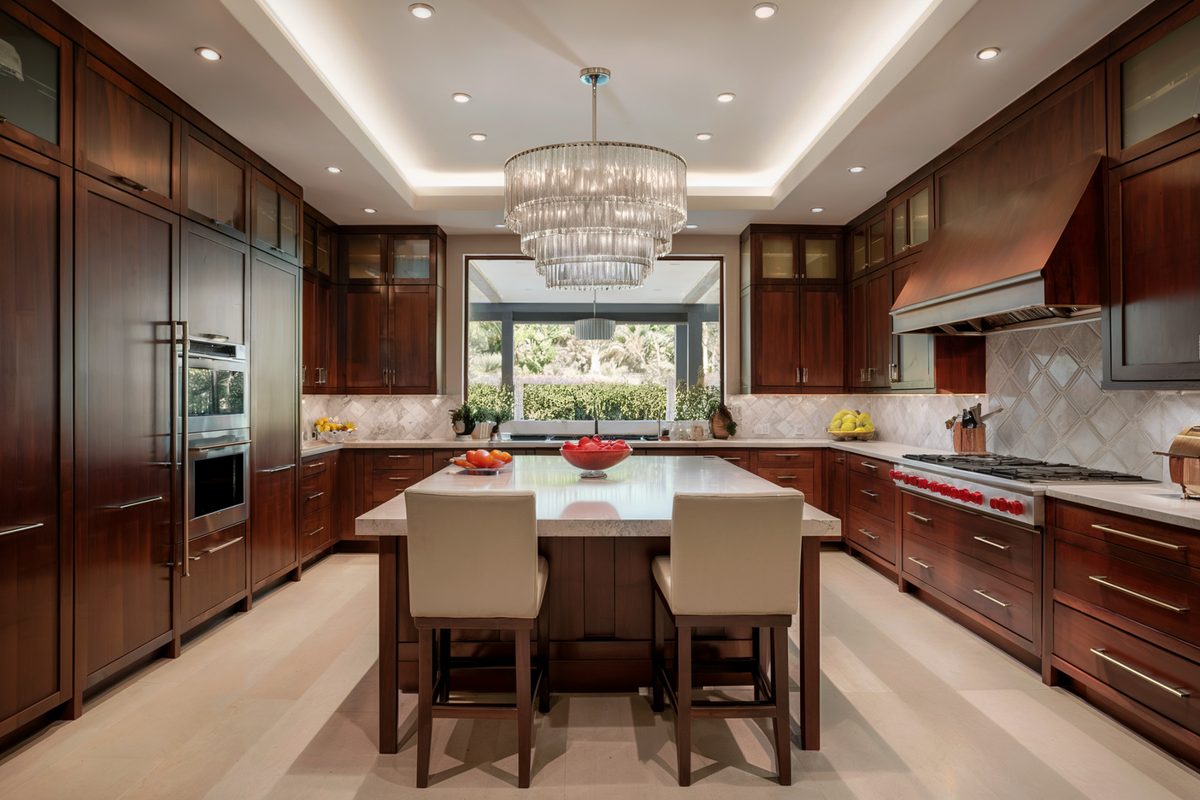 Renovated apartment interior with custom cabinetry
