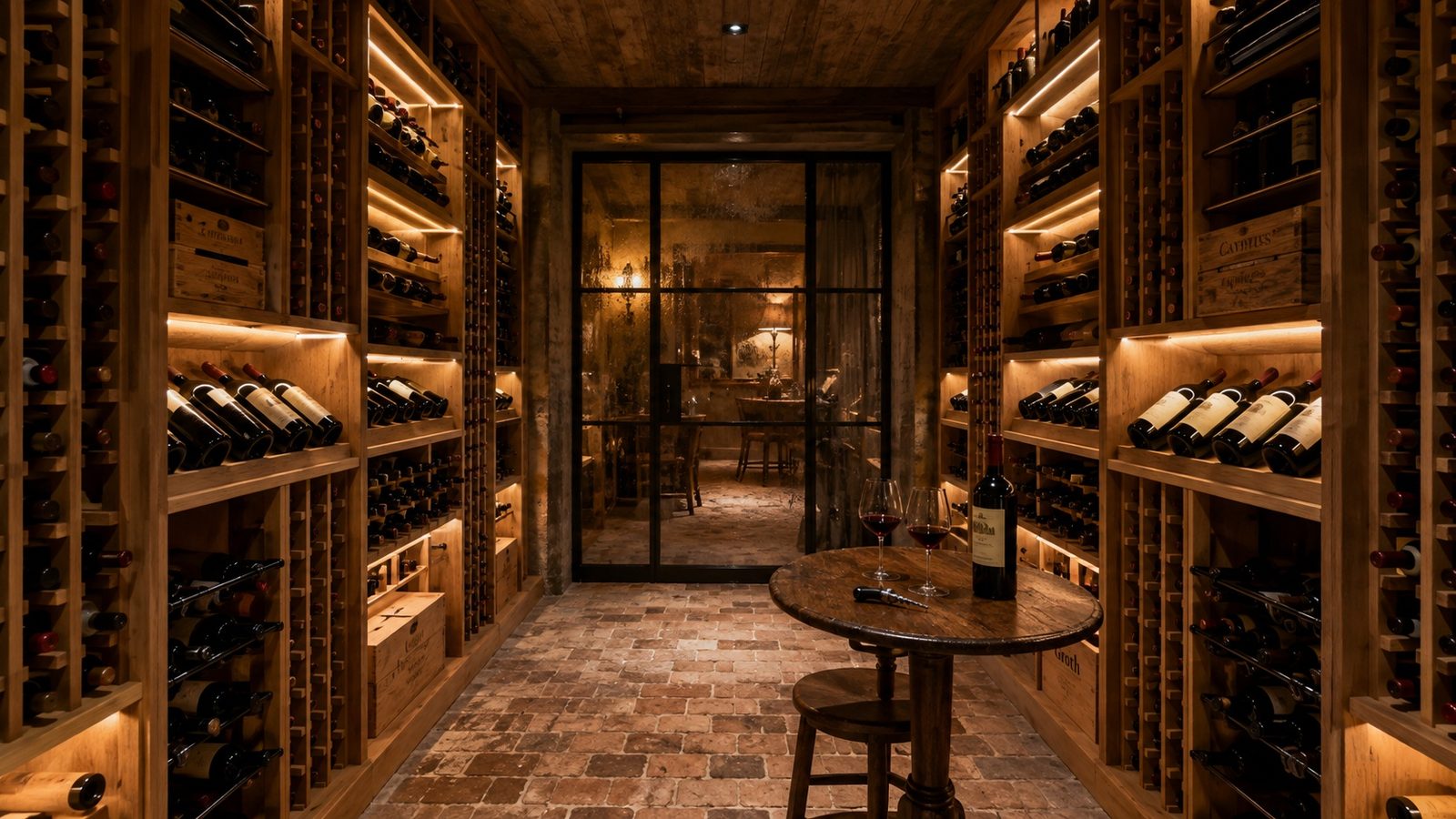 Custom wine cellar built in a Beverly Hills home
